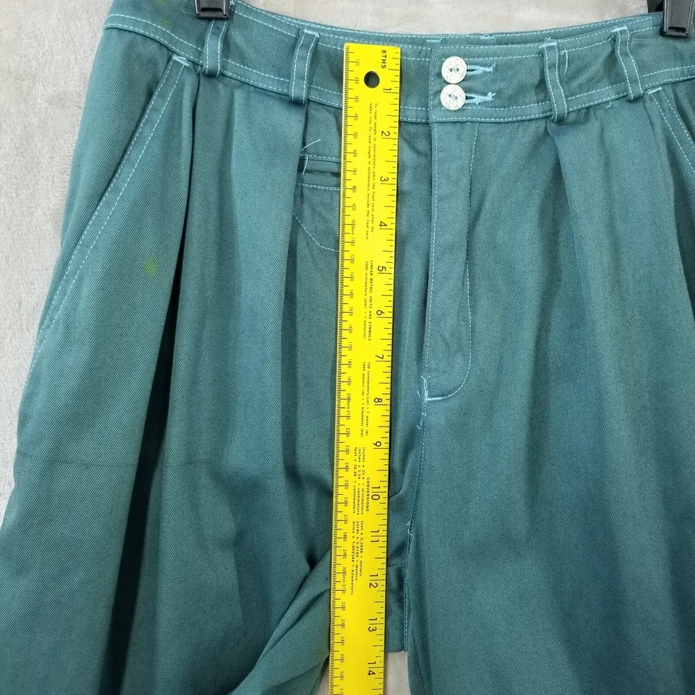 Vtg Jeans Women 28 x 30 Overdyed Pleated High Waisted‎ Tapered Baggy Y2K *Read